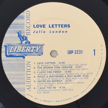 JULIE LONDON - Love Letters (LIBERTY LRP3231)