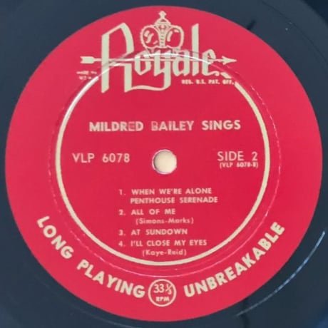 MILDRED BAILEY - Sings (ROYALE VLP6078)