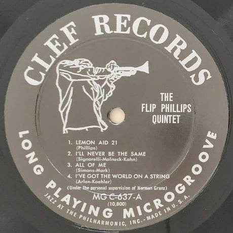 FLIP PHILLIPS - The Flip Phillips Quintet (CLEF MGC-637)