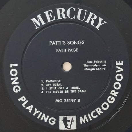PATTI PAGE - Patti's Songs (MERCURY MG25197)
