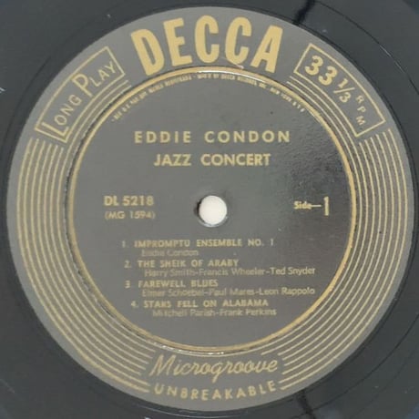 EDDIE CONDON - Jazz Concert (DECCA DL5218)