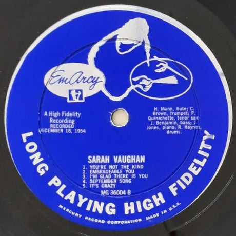 SARAHA VAUGHAN - with Clifford Brown (EMARCY MG36004)