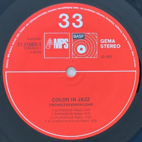 ORCHESTER ERWIN LEHN - Color in Jazz (MPS/BASF 21 21963-1)