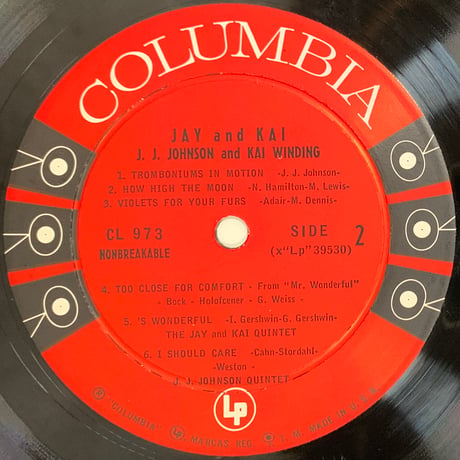 J.J. JOHNSON & KAI WINDING - Jay And Kai (COLUMBIA CL973)