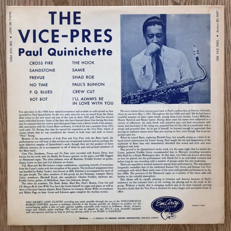 PAUL QUINICHETTE - The Vice-Pres (EMARCY MG36027)