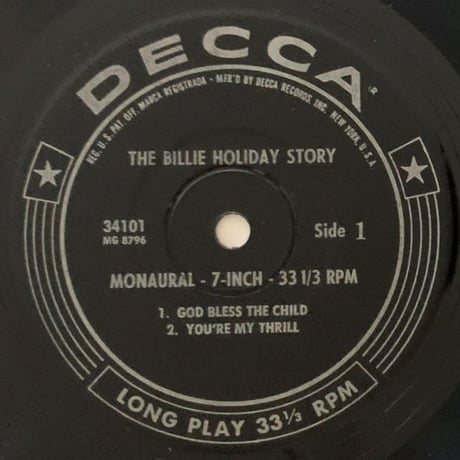 BILLIE HOLIDAY - The Billie Holiday Story (DECCA 34101) 7inch EP