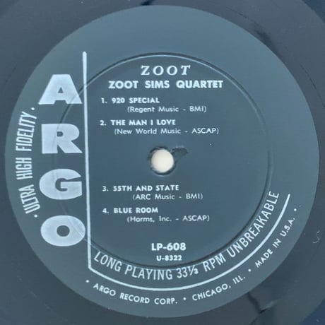 ZOOT SIMS - Zoot (ARGO LP608)