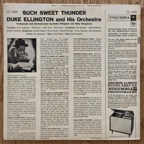 DUKE ELLINGTON - Such Sweet Thunder (COLUMBIA CL1033)
