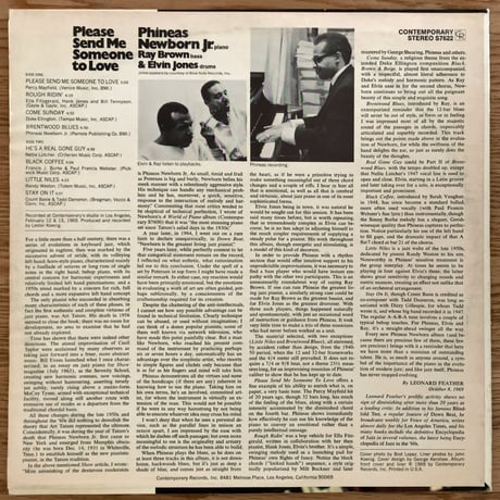 PHINEAS NEWBORN JR. - Please Send Me Someone To Love (CONTEMPORARY S7622) PROMO