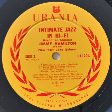 JIMMY HAMILTON - and The New York Jazz Quintet (URANIA UJLP1204)