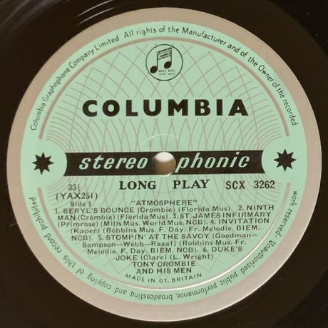 TONY CROMBIE - Atmosphere (COLUMBIA SCX3262)