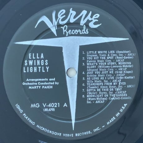 ELLA FITZGERALD - Ella Swings Lightly (VERVE MGV-4021)