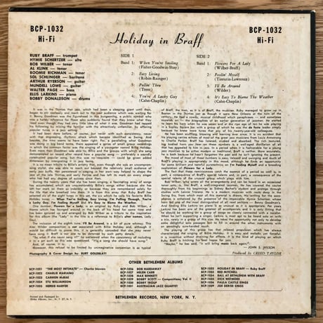 RUBY BRAFF - Holiday in Braff (BETHLEHEM BCP1032)