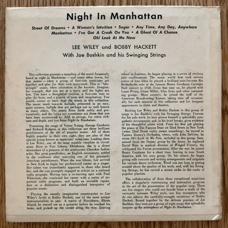 LEE WILEY - Night in Manhattan (COLUMBIA B-236) 7inch EP