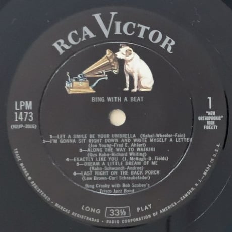BING CROSBY with BOB SCOBEY - Bing with a Beat (RCA VICTOR LPM-1473)