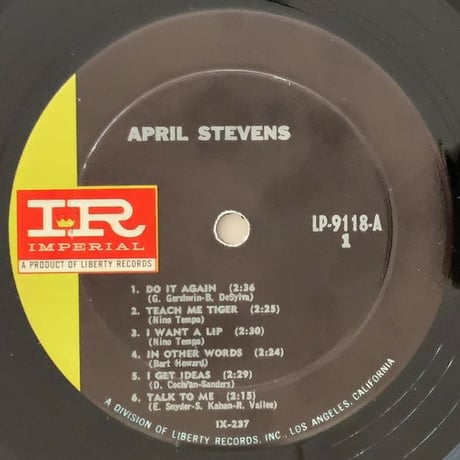 APRIL STEVENS - Teach Me Tiger! (IMPERIAL LP9118)