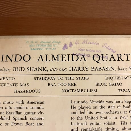 LAURINDO ALMEIDA - The Laurindo Almeida Quartet (PACIFIC JAZZ PJ-1204)
