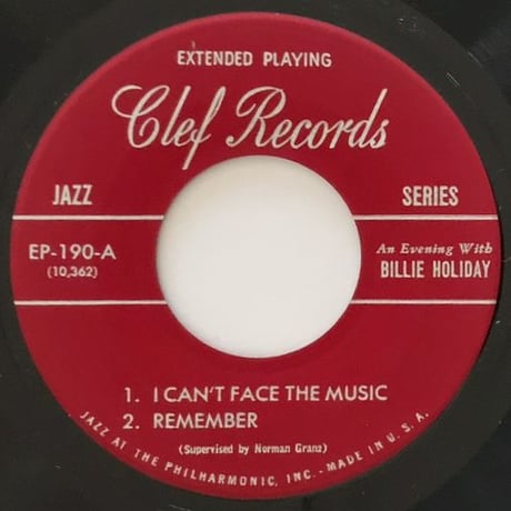 BILLIE HOLIDAY - an Evening with (CLEF EP-190) 7inch EP