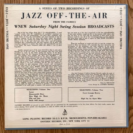 ROY ELDRIDGE, FLIP PHILLIPS - Jazz Off The Air (ESOTERIC ESJ-2)