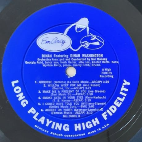 DINAH WASHINGTON - Dinah! (EMARCY MG36065)