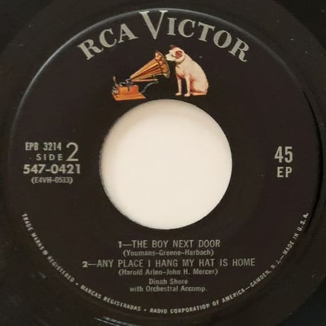 DINAH SHORE - Dinah Shore TV Show (RCA VICTOR EPB-3214) 7inch EP