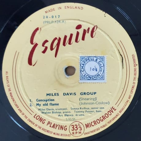 MILES DAVIS - Plays (ESQUIRE 20-017)