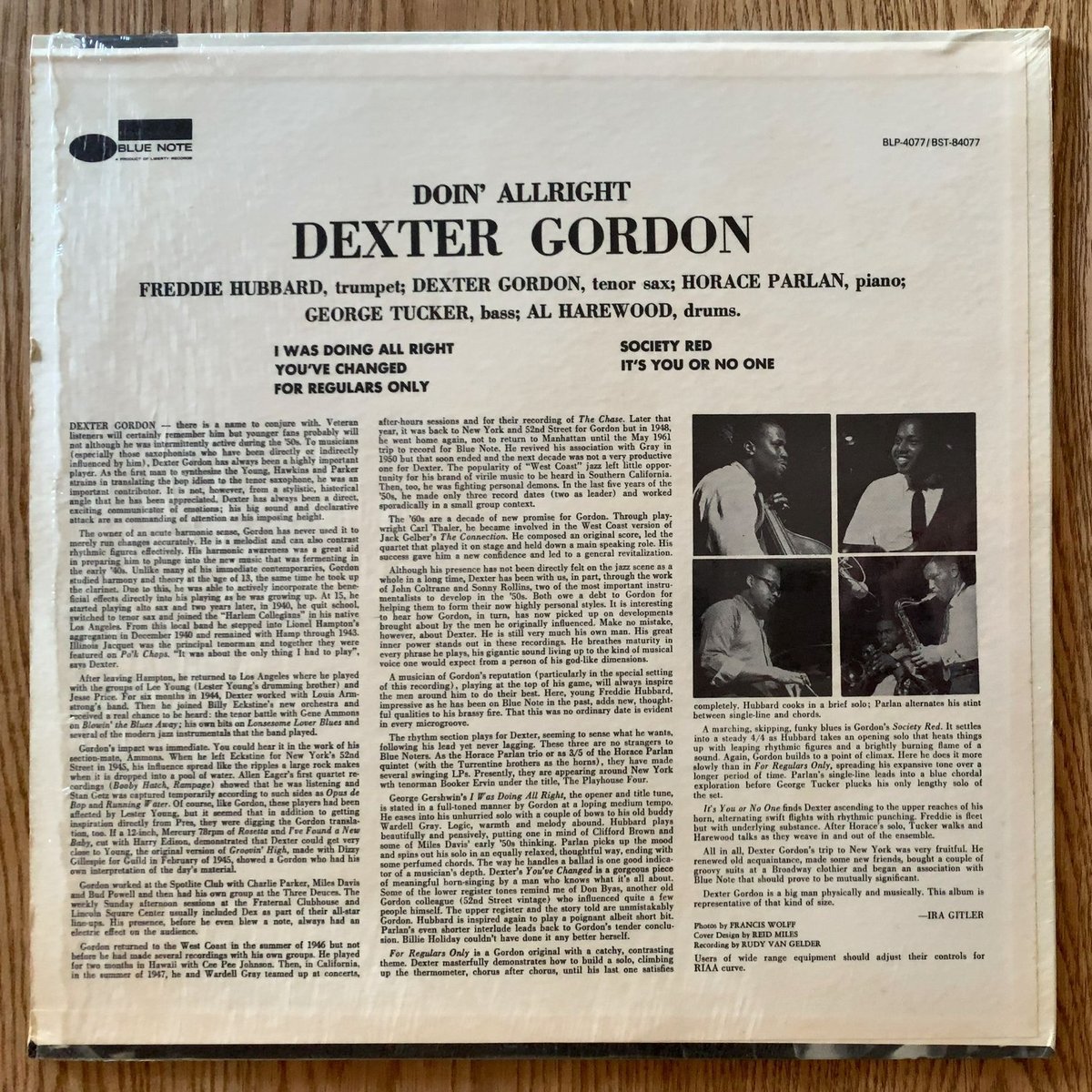 DEXTER GORDON - Doin' Alright (BLUE NOTE BST840