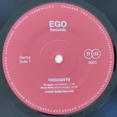 LESZEK ZADLO - Thoughts (EGO 4003)