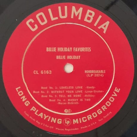 BILLIE HOLIDAY - Favorites (COLUMBIA CL6163)