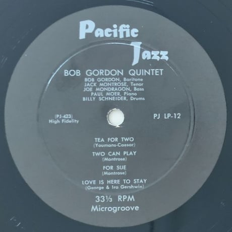 BOB GORDON - Bob Gordon Sextet (PACIFIC JAZZ PJLP-12)