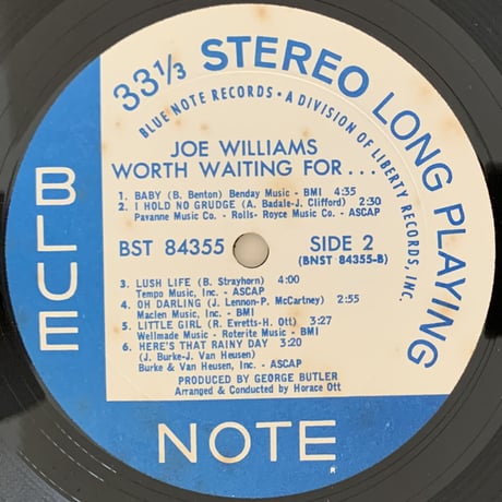 JOE WILLIAMS - Worth Waiting For (BLUE NOTE BST84355)