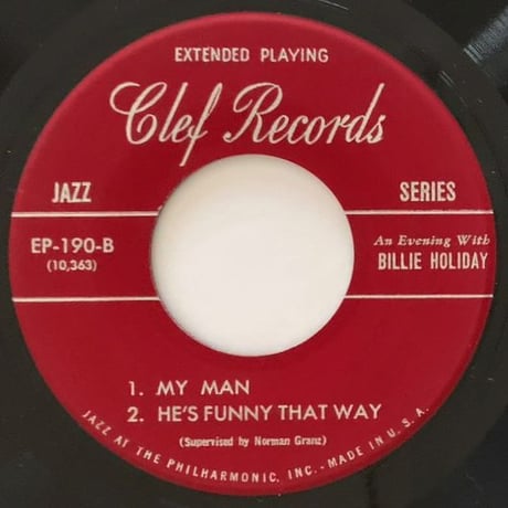 BILLIE HOLIDAY - an Evening with (CLEF EP-190) 7inch EP