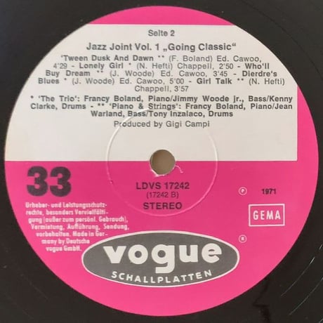FRANCY BOLAND - Going Classic (VOGUE LDVS17242)