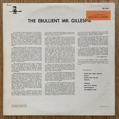DIZZY GILLESPIE - The Ebullient Mr. Gillespie (VERVE MGV-8328)