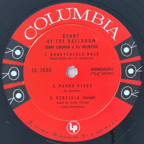 BENNY GOODMAN - Benny at The Ballroom (COLUMBIA CL2533)