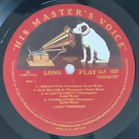 LUCKY THOMPSON - featuring Oscar Pettiford (HIS MASTER'S VOICE CLP.1237)