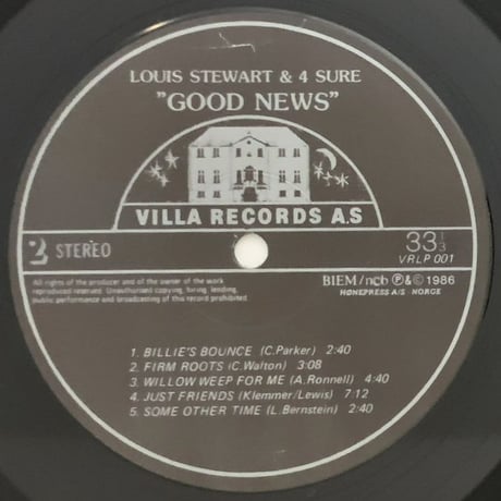LOUIS STEWART - Good News (VILLA VRLP001)