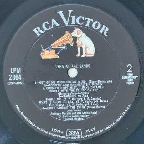 LENA HORNE - Lena at The Sands (RCA VICTOR LPM2364) Mono