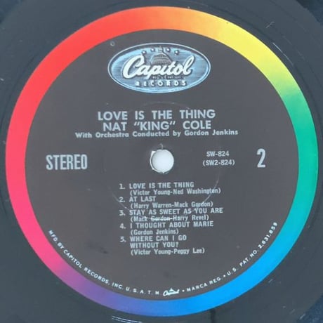 NAT "KING" COLE - Love is The Thing (CAPITOL SW824)