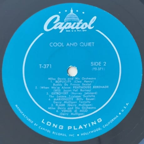 MILES DAVIS, GERRY MULLIGAN, LENNIE TRISTANO - Cool & Quiet (CAPITOL T371)