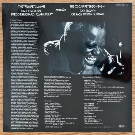 DIZZY GILLESPIE, FREDDIE HUBBARD, CLARK TERRY - The Trumpet Summit (PABLO 2312 114)