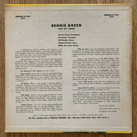 BENNIE GREEN - with Art Farmer (PRESTIGE PRLP7041)