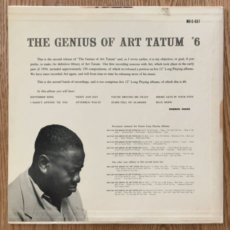 ART TATUM - The Genius of Art Tatum #6 (CLEF MGC-657)