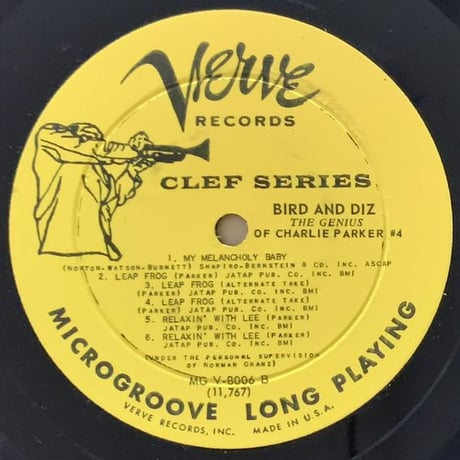 CHARLIE PARKER - Bird and Diz (VERVE MGV-8006)