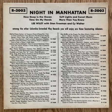 LEE WILEY - Night in Manhattan (COLUMBIA B-2002) 7inch EP