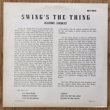 ILLINOIS JACQUET - Swingin' the Things (VERVE MGV-8023)