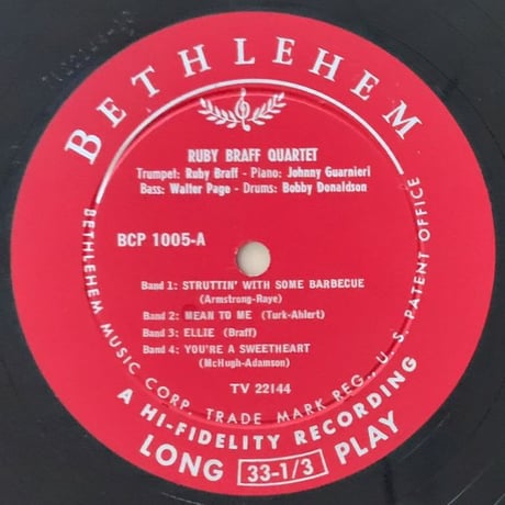 RUBY BRAFF - Ruby Braff Quartet (BETHLEHEM BCP1005)