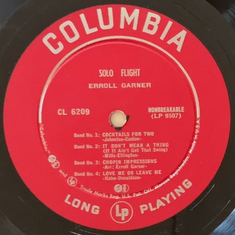 ERROLL GARNER - Solo Flight (COLUMBIA CL6209)