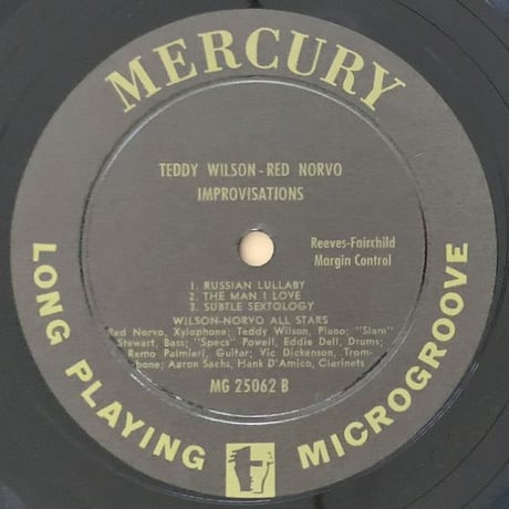 TEDDY WILSON & RED NORVO - Improvisations (MERCURY MG25062)