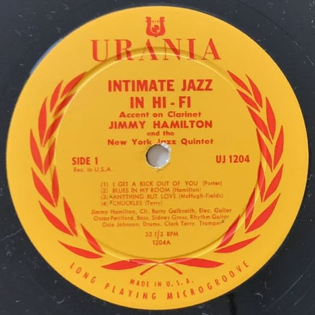 JIMMY HAMILTON - and The New York Jazz Quintet (URANIA UJLP1204)